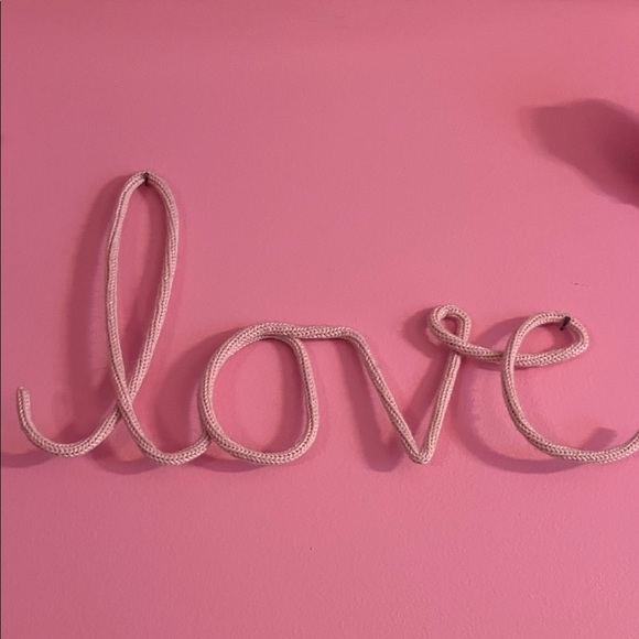 Pink 'Love' Wall Decor with Floral Accents - Picture 3 of 6